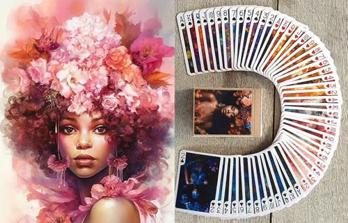 Miniatura 10 de Naipes de elegancia eduardiana (baraja de póquer 54 cartas todas diferentes) Hermosas damas con sombreros románticos vestidos salones y escenas