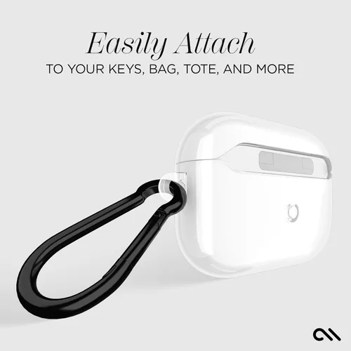 Miniatura 4 de Case-Mate Funda para Airpods Pro 3 con mosquetón negro [compatible con carga inalámbrica] – Funda transparente resistente para AirPods Pro 3