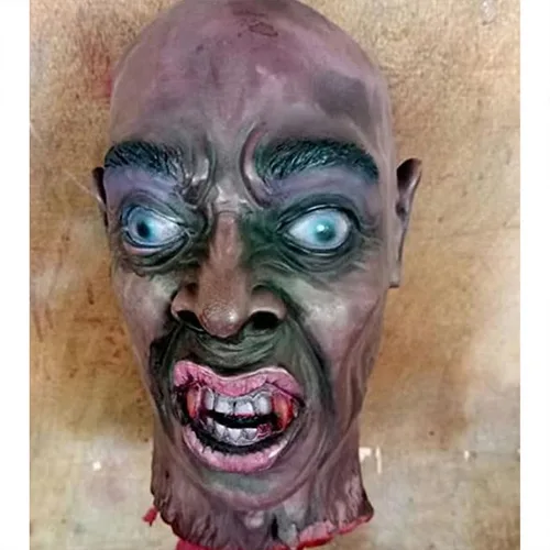 Miniatura 17 de RiceelSor Decoración colgante de cabeza dividida para Halloween, diseño de cadáver sangriento, de terror, de tamaño real, con peluca, disfraz