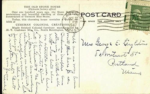 Miniatura 2 de The Old Stone House North Bennington, Vermont VT Original Antique Postcard 1947