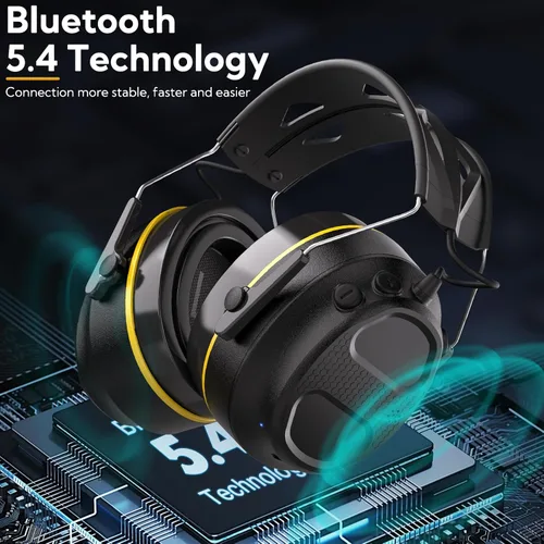 Miniatura 4 de Gel Ear Pad Bluetooth Hearing Protection Headphones, 30dB SNR, 120H Playtime, Safety Earmuffs for Mowing, Landscaping