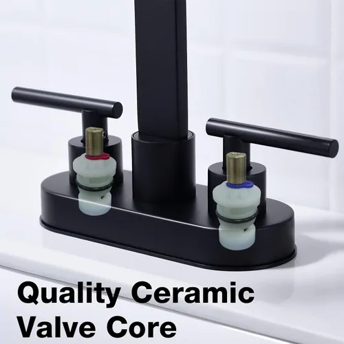 Miniatura 8 de TRUSTMI Grifo de baño central de 4 pulgadas, oro cepillado, boquilla de cascada de alto flujo para fregaderos profundos, giro de 360°, montaje