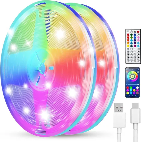 Miniatura 8 de Tiras de Luces LED Inteligentes de 50 Pies para Dormitorio, Control por Aplicación, Iluminación para Dormitorio, Decoración de Habitación