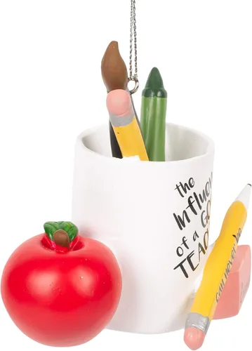 Miniatura 4 de Adorno novedoso con texto en inglés «The Influence of a Good Teacher» (resina de 3.5 pulgadas)