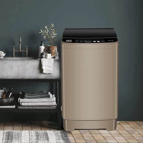 Miniatura 8 de Lavadora automática completa de 17.7 libras con pantalla LED, lavadora compacta con vertedero de drenaje, 10 programas de lavado y 8 niveles