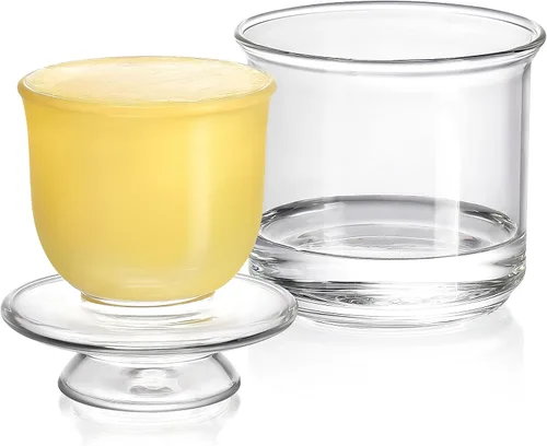 Miniatura 8 de Hekeieon Mantequillera de Cristal Elegante Francesa para Mantequilla Fresca y Untable, Recipiente para Mantequilla, Recipiente de Mantequilla