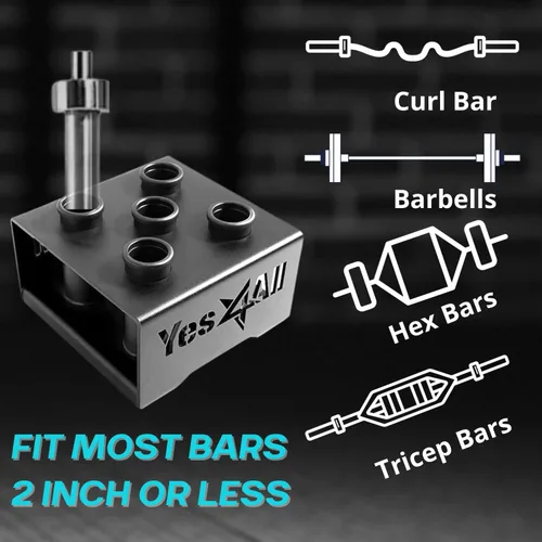 Miniatura 3 de Yes4All Estante de almacenamiento vertical, organizador de gimnasio en casa, estante para mancuernas y barras olímpicas de 2 pulgadas C. Negro