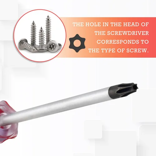 Miniatura 3 de Bonsicoky Destornillador de seguridad Torx T20 con punta magnética y mango de plástico, destornillador Torx para reparación de computadoras