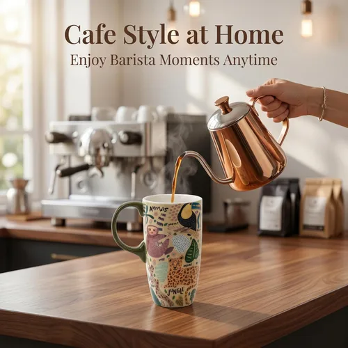 Miniatura 6 de Topadorn Taza de viaje de cerámica de 17 onzas con tapa, taza de café grande, sin plomo, apta para microondas y lavavajillas, taza reutilizable
