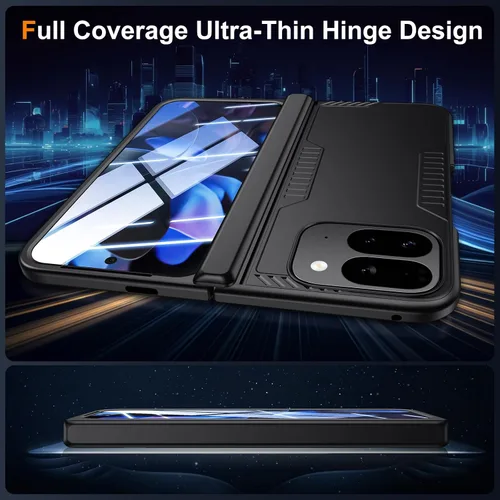 Miniatura 8 de Kaiiecal Funda plegable para Google Pixel-9-Pro: Funda delgada con soporte de bisagra con protector de pantalla - Soporte de carga inalámbrica