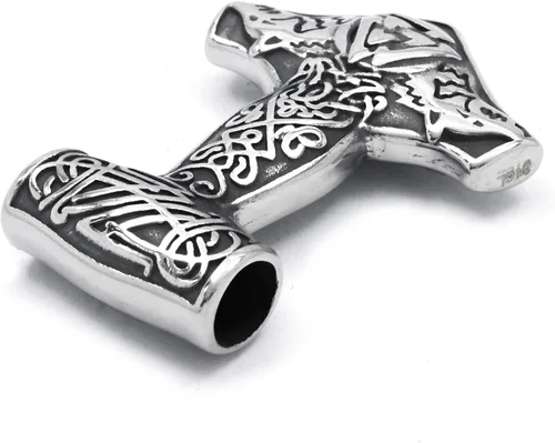 Miniatura 4 de Gungneer Triskele Triquetra Valknut Mjolnir Thors - Collar con colgante de martillo de acero inoxidable accesorios vikingos nórdicos para hombre