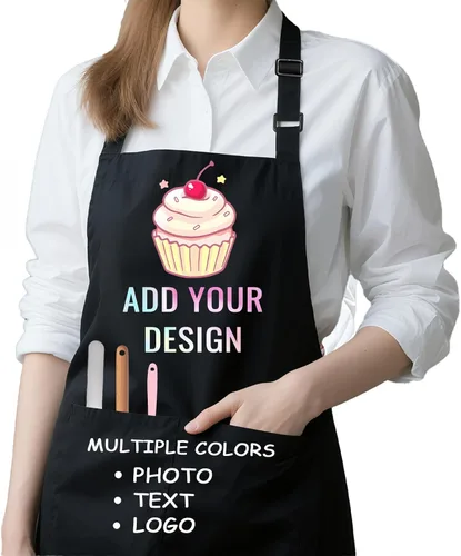 Miniatura 10 de Delantales personalizados para hombres y mujeres, delantal personalizado con tu logotipo de texto, cocina, arte de uñas, delantales de peluquería