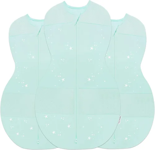 Miniatura 17 de Happiest Baby Sleepea - Manta de 5 segundos, 100 % algodón orgánico, diseñada por médicos que promueve el desarrollo saludable de la cadera, paquete