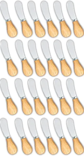 Miniatura 11 de Pequeños cuchillos esparcidores de queso, mango de madera, 5 pulgadas, cuchillos de cóctel de acero inoxidable para condimentos, queso, mantequilla