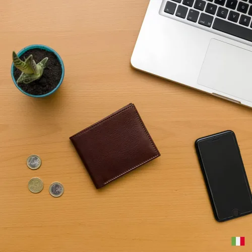 Miniatura 6 de Maruse Billetera plegable delgada de cuero cartera minimalista para hombres, Negro -, Minimalista