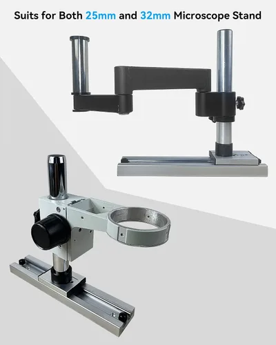 Miniatura 2 de Base de riel deslizante para microscopio estéreo, riel deslizante móvil para soporte de microscopio, base universal de escritorio para soporte