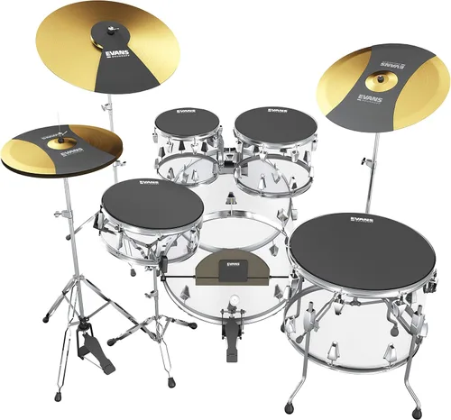 Miniatura 9 de Evans Soundoff Silenciadores de Tambor - Juego Completo de Almohadillas - Paquete de Silenciadores - 3 para Platillos, 4 para Tom/Caja, y 1