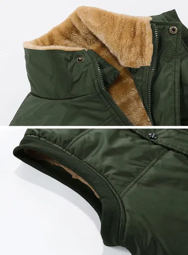 Miniatura 6 de MAGNIVIT Chaleco de forro polar para hombre, cálido y grueso, para viajes, pesca