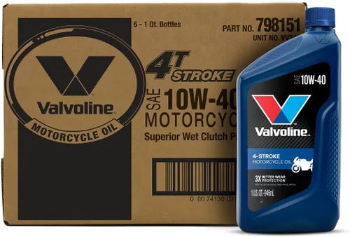 Miniatura 13 de Valvoline Aceite de motor sintético completo de 4 tiempos para motocicleta 10W-40, 1 cuarto de galón