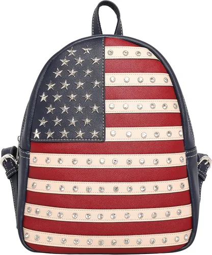 Montana West Bolso patriótico con tachuelas para mujer, bolso con bandera estadounidense y bolso cruzado