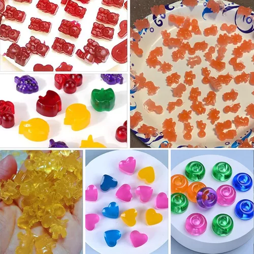 Miniatura 5 de Sidosir 7 Moldes para Dulces de Goma, Moldes de Ositos de Goma/Dinosaurio/Fruta/Dona/Corazones, Molde de Silicona Antiadherente para Dulces