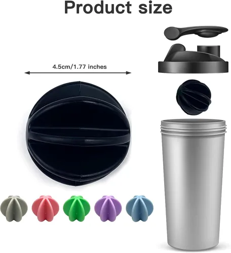 Miniatura 2 de Shaker Balls 6 bolas mezcladoras de proteínas, bolas de plástico de repuesto para agitador, vaso de botella de bebida, bolas coloridas para batidor
