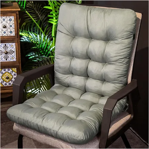 Miniatura 8 de ZTGL Cojín plegable para silla mecedora, antideslizante, grueso, suave, con respaldo alto, para interiores y exteriores, cojín largo para silla Azul
