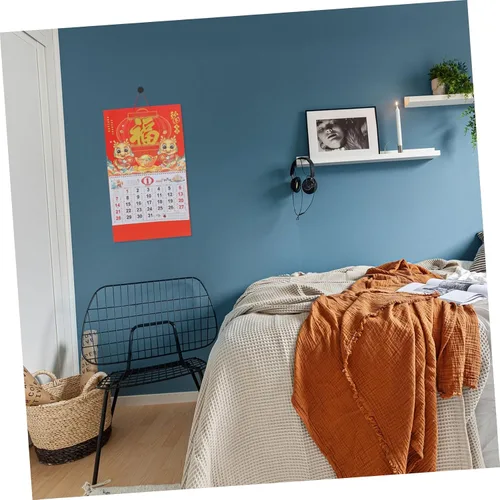 Miniatura 6 de STOBOK Calendario de pared chino 2024 Calendario de Año Nuevo Año Lunar del Dragón Calendario colgante Calendario mensual Lágrima Calendario diario