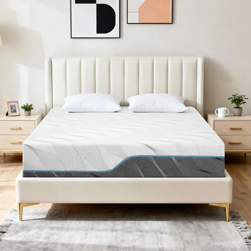 WEUP Extra Firm Queen Memory Foam Mattress, 10 Inch Medium - Extra Firm Dual Side Flippable Mattress for Back Pain Relief, Cooling Ventilated Foam