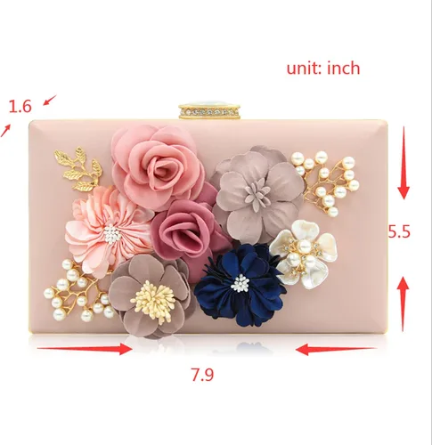 Miniatura 3 de Milisente - Bolso tipo clutch de diseño floral, bolso de noche para mujer, para novias, bodas