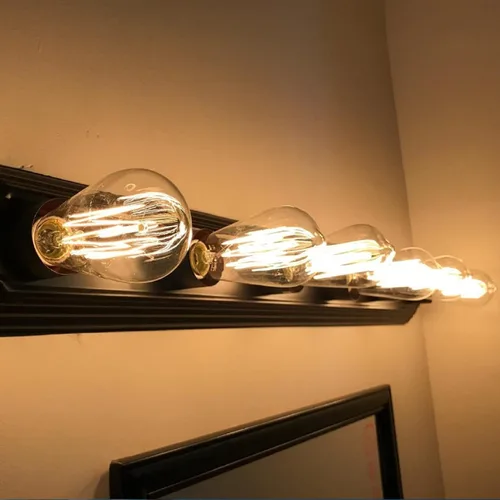 Miniatura 6 de Edison Foco de luz clásico de 60 W, estilo de filamento tipo jaula regulable, foco de luz antigua clásica incandescente para lámparas del hogar