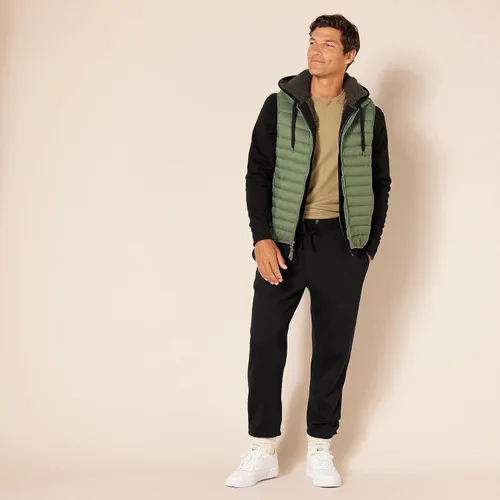 Miniatura 4 de Tienda Essentials Sudadera de vellón con capucha, con forro de sherpa y cierre completo de cremallera para hombre