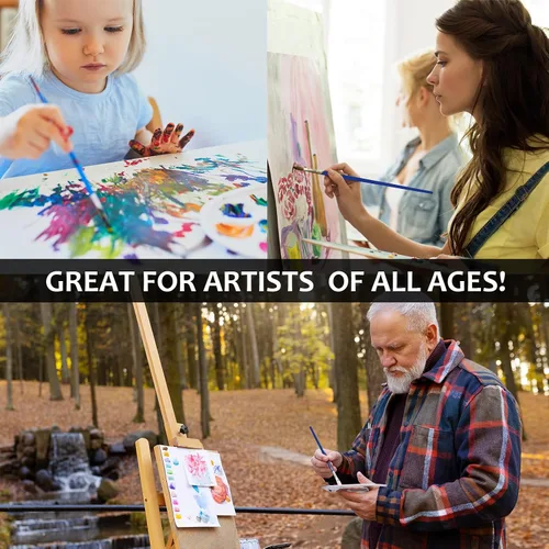 Miniatura 7 de Halobios Juego de pinceles de pintura, 20 pinceles de pintura diferentes tipos de pinceles para pintura acrílica, acuarela, óleo, pinceles