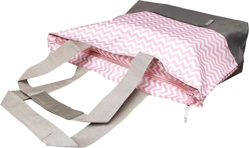 Miniatura 7 de Bolsa de fin de semana con estampado de cheurón XL con asas de malla y bolsillo exterior con cremallera