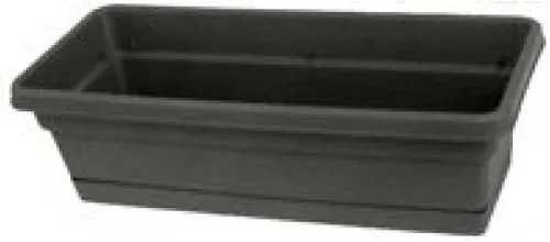 Miniatura 5 de Southern Patio Caja de ventana con borde enrollado de 18" con bandeja adjunta, terracota