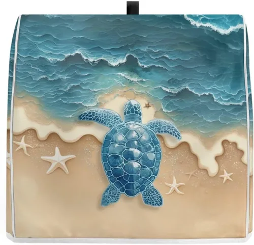 Miniatura 3 de Talayituse Beach Turtle Starfish Print Stand Mixer Cover for 4.5-5 Quarts Kitchen Aid, Washable Mixer Dust Cover with Handle and Pocket Kitchen