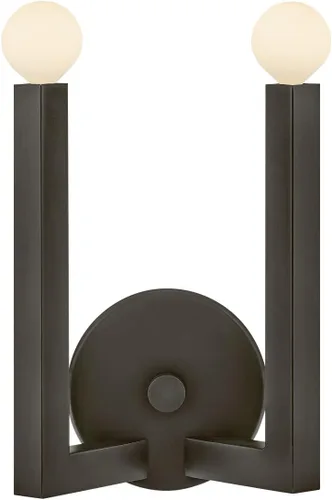 Miniatura 5 de Hinkley Ezra 45042BX - Aplique de pared con dos luces, forma única, brazos cuadrados fuertes, óxido negro