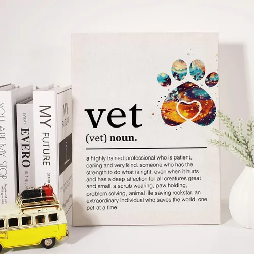 Miniatura 4 de Lienzo decorativo para pared, diseño motivacional de veterinario, pintura positiva, decoración de pared para el hogar y la oficina, regalo