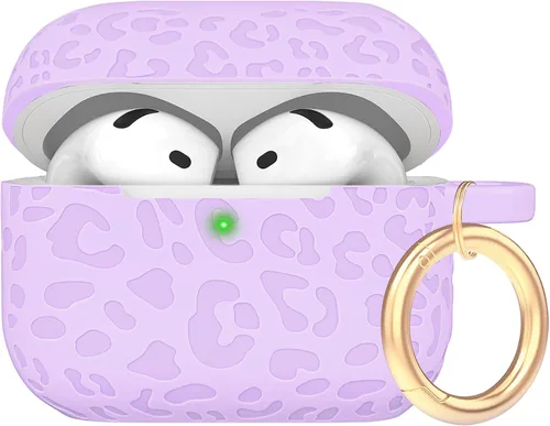 Miniatura 28 de Funda de silicona con flores compatible con AirPods Pro 2019, Gawnock - Funda suave y flexible para imprimir para mujeres y niñas con llavero - Flor