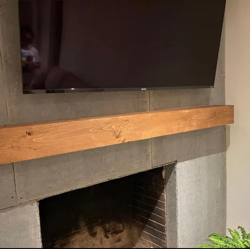 Miniatura 6 de Urbandi Repisa Moderna para Chimenea, Manto Flotante Contemporáneo, Estantería, Hecho a Mano, (Marrón, 36Lx6Hx8D)