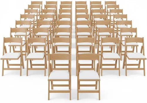 Miniatura 11 de BTEXPERT Silla plegable de resina, asiento acolchado de vinilo para interiores y exteriores, juego ligero para el hogar, eventos, fiestas, picnic