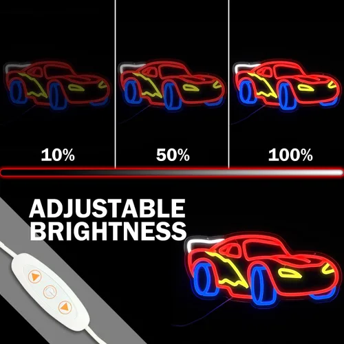 Miniatura 4 de Señal de Neón de Coche para Decoración de Pared, Señal de Neón de Carreras Regulable, Luz de Neón LED, Señales de Neón de Coche, Luz de Señal