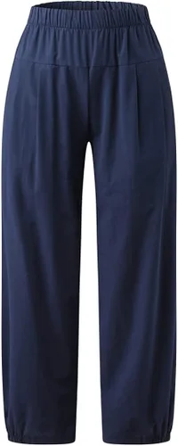 Miniatura 3 de Womens Capri Yoga Pants Wide Leg Loose Comfy Lounge Cropped Capris with Pockets