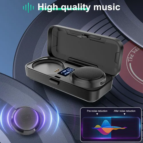 Miniatura 4 de Auriculares Bluetooth para motocicleta con estuche de carga, altavoz Bluetooth para casco con micrófonos y control remoto, batería de 1900 mAh, 50