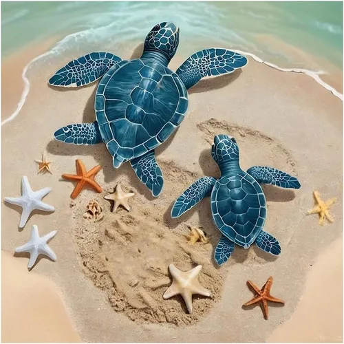 hill froeistung Kits de pintura de diamantes de tortugas 5D para adultos, arte de diamantes de estrella de mar para principiantes, pintura de