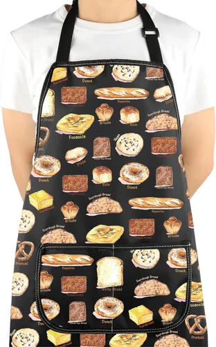 VAMSII Regalo para amantes del pan, delantal de sopa con bolsillos, regalo de cocina de chef para hombres, novio, marido, padre