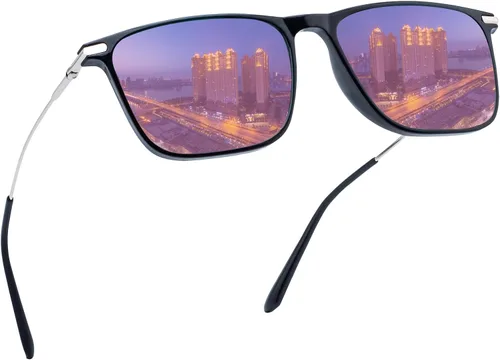 Gafas profesionales de color rojo/verde para hombres, marco de aleación de titanio, ligero, negro, uso interior/exterior