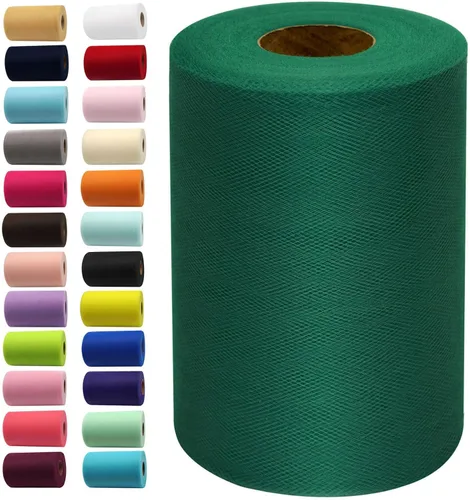 Miniatura 41 de Rollos de tela de tul de 6 pulgadas por 100 yardas (300 pies) Carrete de cinta de tul para manualidades, tutú, arco para la cabeza, decoración