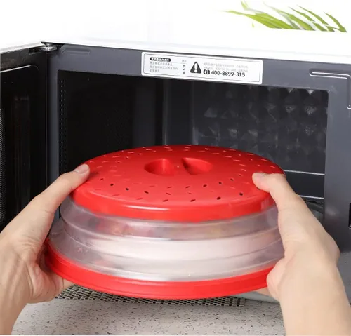 Miniatura 6 de Cubierta plegable contra salpicaduras para microondas, 10.5 pulgadas, apta para lavavajillas, cubierta de placa para microondas con ventilación