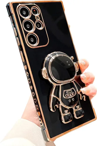 Miniatura 17 de Funda compatible con Samsung Galaxy Z Flip 5/Z Flip 6 con soporte, diseño de astronauta 3D de lujo para mujeres, funda protectora suave diseñada